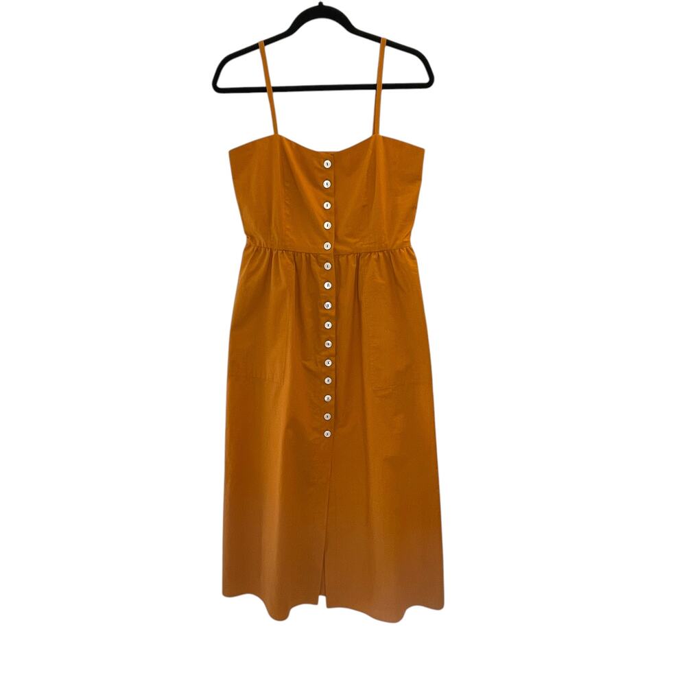 Belize Brand‎ Midi Dress Size (2) US 4-6 Orange Button Up Sleeveless Cotton